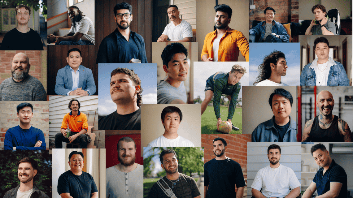 Collage of all participants of the What Kind of Man Do You Want to Be? campaign.