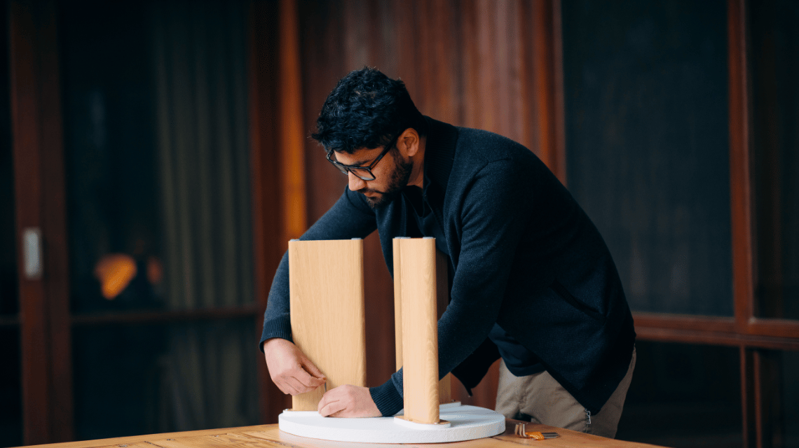 A man doing handiwork at home.
